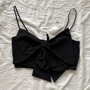 Black Bow Crop Top